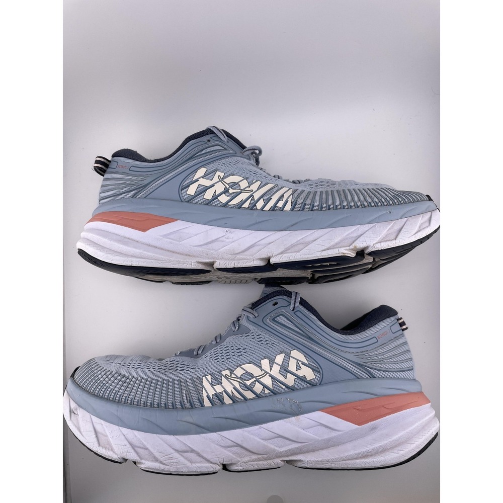 HOKA ONE ONE Bondi 7 Running Shoes Mens Size 10 Blue Gray Max Cushion Road Gym - Picture 12 of 15